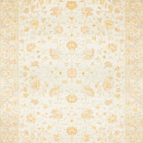 Chic Area with Abstract Floral Motifs in Light Tan and Ivory Hues(Ivory)
