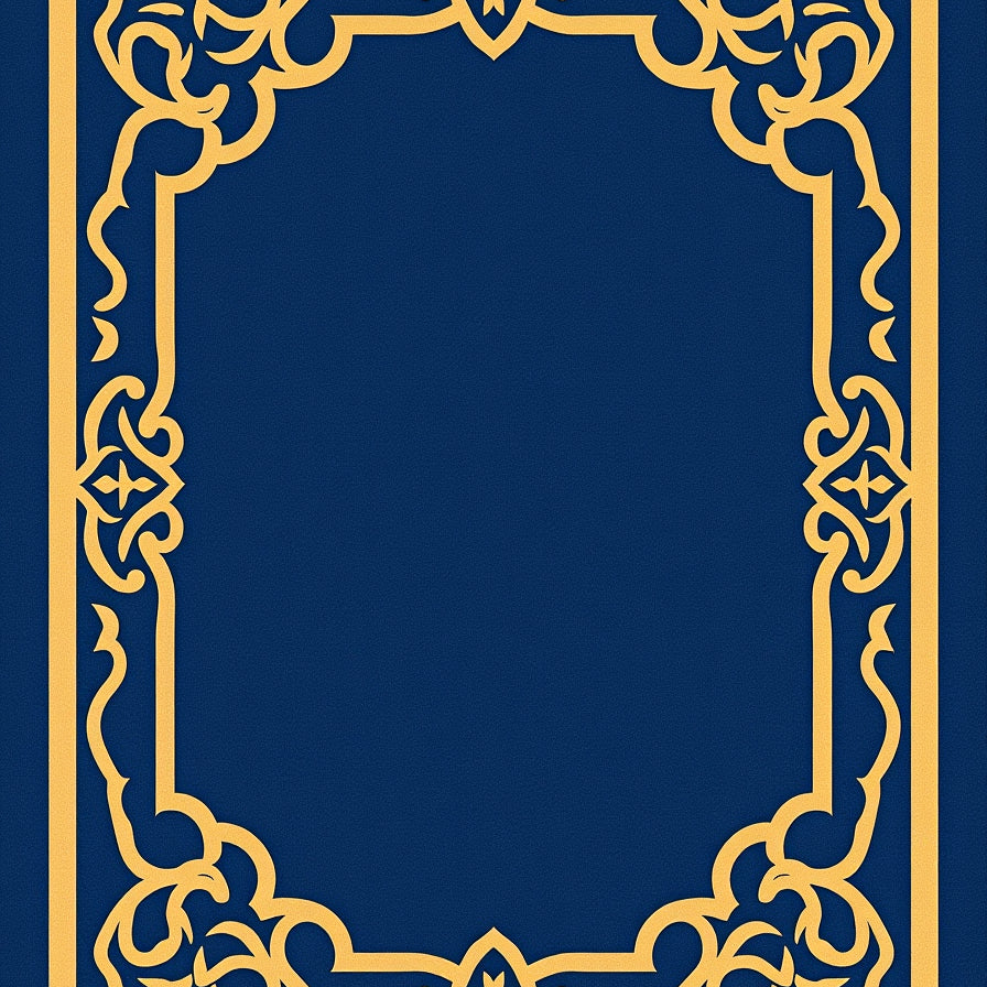 Art Nouveau Swirling Vines with Stylized Floral and Fluid Contours (Blue) - ODIKA