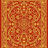 Autumn Harvest Swirl Decorative Shag with Vibrant Motifs(Red)