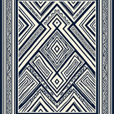 Chevron Zigzag Ethnic Folk Art(Blue)