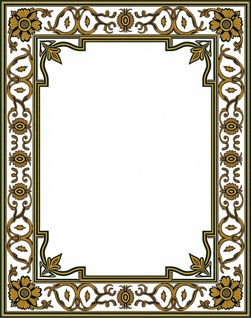 Inspired Medallion Shag with Vintage Ornamental Design (Gold) - ODIKA