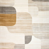 Contemporary Beige Area Showcasing Blended Abstract Design(Beige)