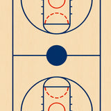 Basketball Court Light Wood Floor Red And Blue Lines(Beige)