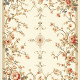 Floral Patterned Area Ivory Beige(Ivory)