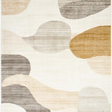 Contemporary Palomino Beige Asymmetrical Floor Unique Design(Beige)