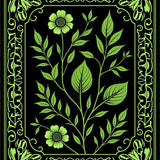 Enchanted Botanical Garden Mystical Vintage Floral Illustration (Black) - ODIKA