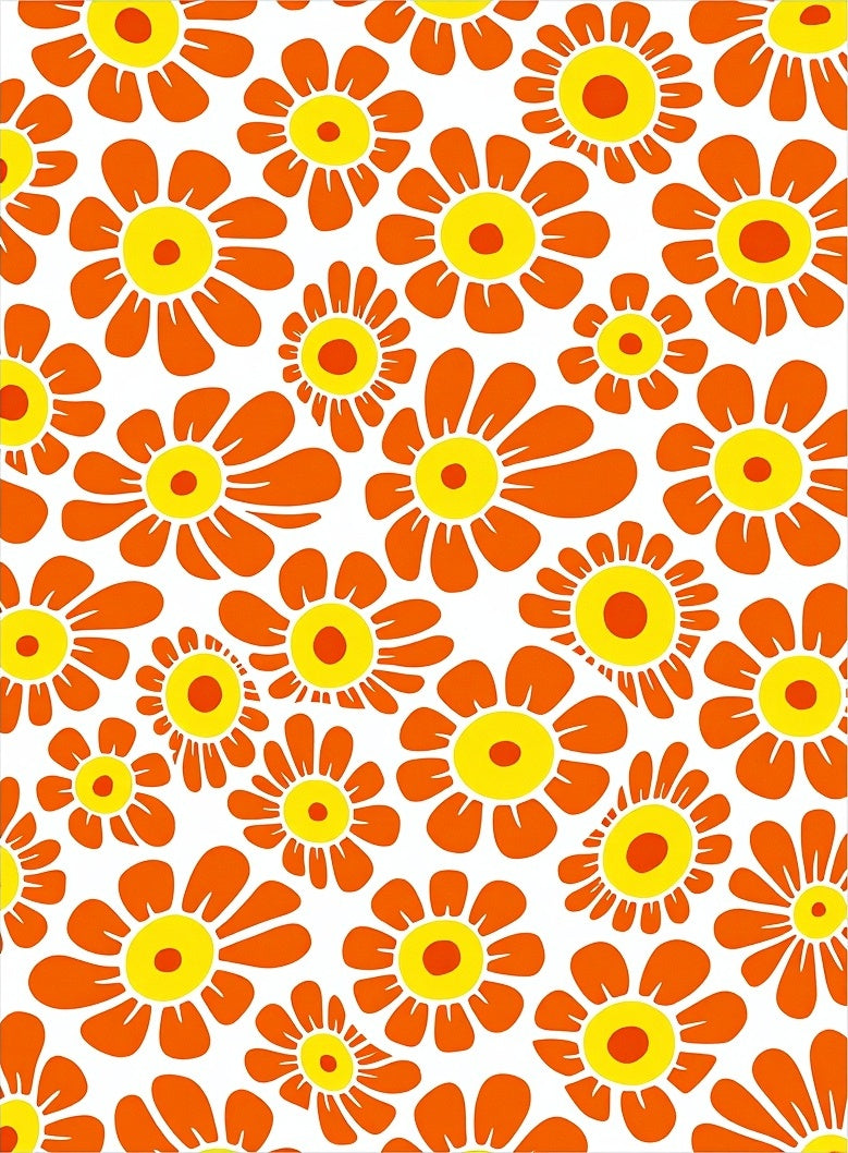 Sunrise Citrus Mosaic with Abstract Interlocking Petals (Orange) - ODIKA