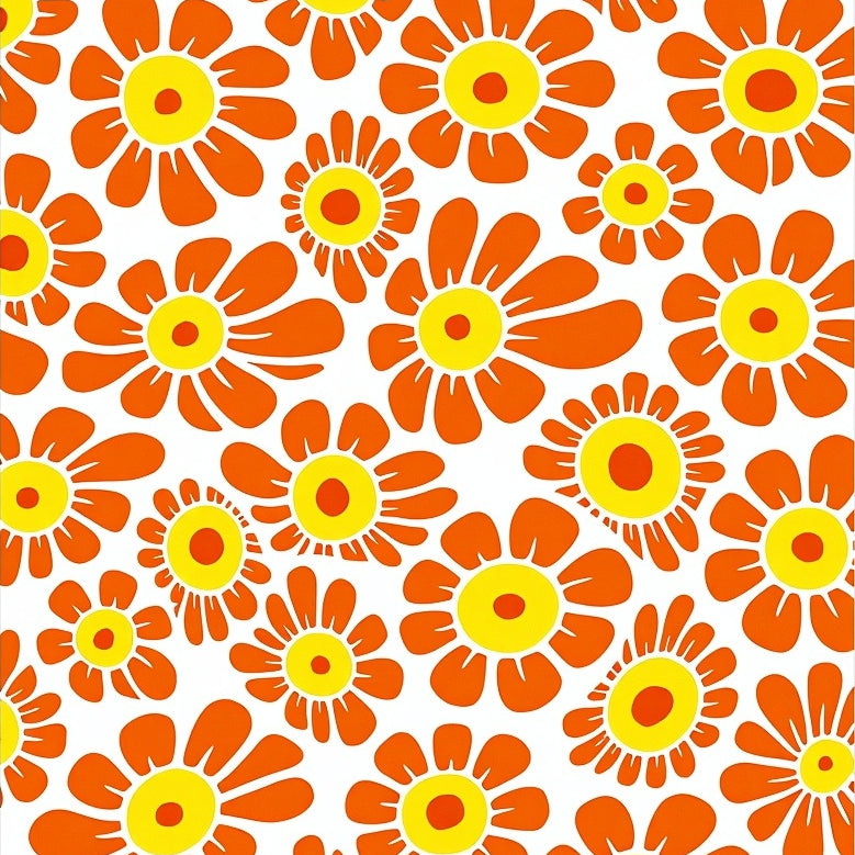 Sunrise Citrus Mosaic with Abstract Interlocking Petals (Orange) - ODIKA