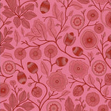 Art Nouveau Forest Canopy with Flourishing Acorn Details(Pink)