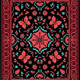Enchanted Garden Decorative With Vibrant Floral Motifs(Black)