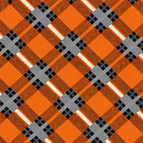 Harvest Patchwork Plaid with Interlocking Stripes and Festive Checks(Orange)