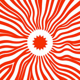 Abstract Sunburst Radiating Waves with Contemporary Art(Red)