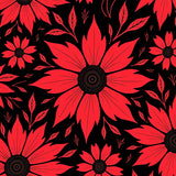 Poinsettia Bloom Tapestry with Ornamental Leaf Accents(Red)