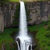 3D Cascade Landscape Flowing Terrain Visual Optical Depth Perception(Green)