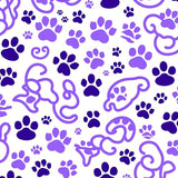 Paw Print Swirl Decorative Accent Adorable Puppy Motif (Purple)