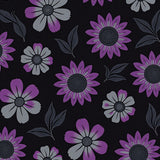 Charcoal Bloom Artistic Contemporary Flower Motif(Purple)