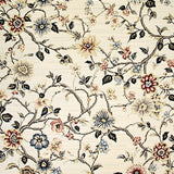 Elegant Beige Floral Area with Artistic Hand Painted Design(Ivory)