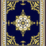 Medallion Arrangement Featuring Scrollwork Flourishes (Blue) - ODIKA