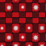 Heritage Checkered Grid with Frosted Starburst Embellishments(Red)