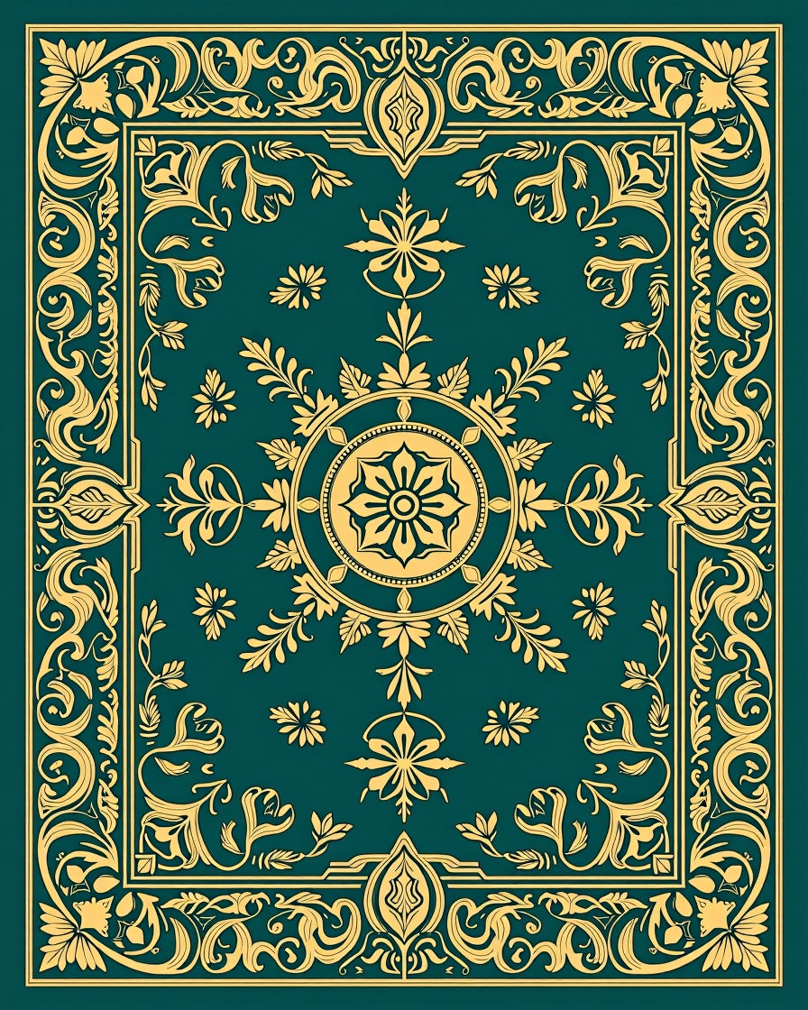 Verdant Botanica Medallion Scrollwork Interlocking (Green) - ODIKA
