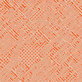 Retro Picnic Check Featuring Overlapping Grids and Subtle Leaf Details(Orange)