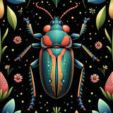 Boho Black Botanical Non Slip(Black)