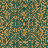 Botanical Trellis with Abstract Leaf Whorls and Art Nouveau Influence(Green)