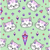 Electric Kitten Mosaic with Sparkling Accents(Green)