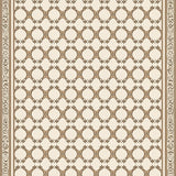 Luxurious Trellis Lattice Damask Medallion Vintage Distressed Ornate (Beige)