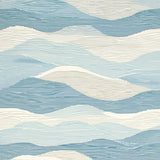 Coastal Inspired Wavy Line Design Durable Area Floor Covering(Blue)