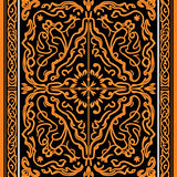 Arabesque Mosaic with Interlocking Curvilinear Motifs(Black)