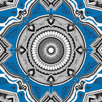 Medallion Swirl Decorative Floor Accent (Blue) - ODIKA