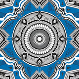 Medallion Swirl Decorative Floor Accent (Blue) - ODIKA