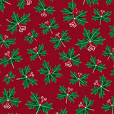 Festive Holly Leaf Motif with Seasonal Berry Accents(Red)