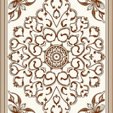 Boho Interlocking Tiled Motif with Ornate Floral Details(Brown)