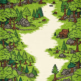 Cheerful Woodland Creatures Illustration(Green)