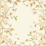 Non Slip Floral with Subtle Beige and Cream Toned Leaf Motifs(Beige)