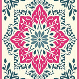 Boho Floral Medallion Transitional Elegant Timeless Practical Accessory (Pink) - ODIKA