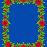 Frosted Holly with Interlocking Berry Sprigs and Classic Scrolls(Blue)