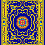 Arabesque Tile Mosaic with Interlocking Framework(Blue)