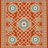 Boho Trellis Medallion with Interlocking Lattice and Southwest Motifs(Brown)