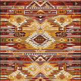 Artistic Area with Rich Browns and Warm Golds Abstract Tribal Design(Red)