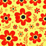 Retro Floral Mosaic with Abstract Petals and Artistic Brushstroke Detailing(Yellow)