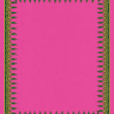 Pine Branch Motif Pile Accent with Evergreen Swirls(Pink)