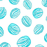 Abstract Oceanic Shell with Flowing Motifs (Blue)