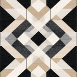 Elassa Inspired Abstract Geometry with Layered Motifs(Black)