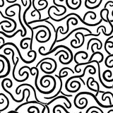 Abstract Ink Brush Interlocking Design with Artistic Swirl Motifs(Black)