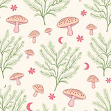 Celestial Mushroom Forest with Moon Botanical Area(Green)