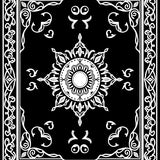 Baroque Scrollwork Medallion with Vintage Filigree Flourishes(Black)
