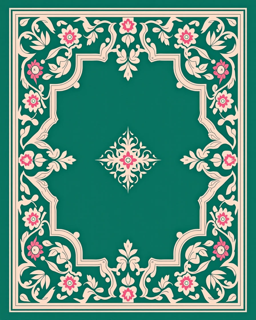 Art Nouveau Inspired Fleur De Vinework with Whimsical Leaf Embellishments (Green) - ODIKA